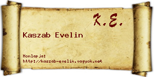 Kaszab Evelin névjegykártya
